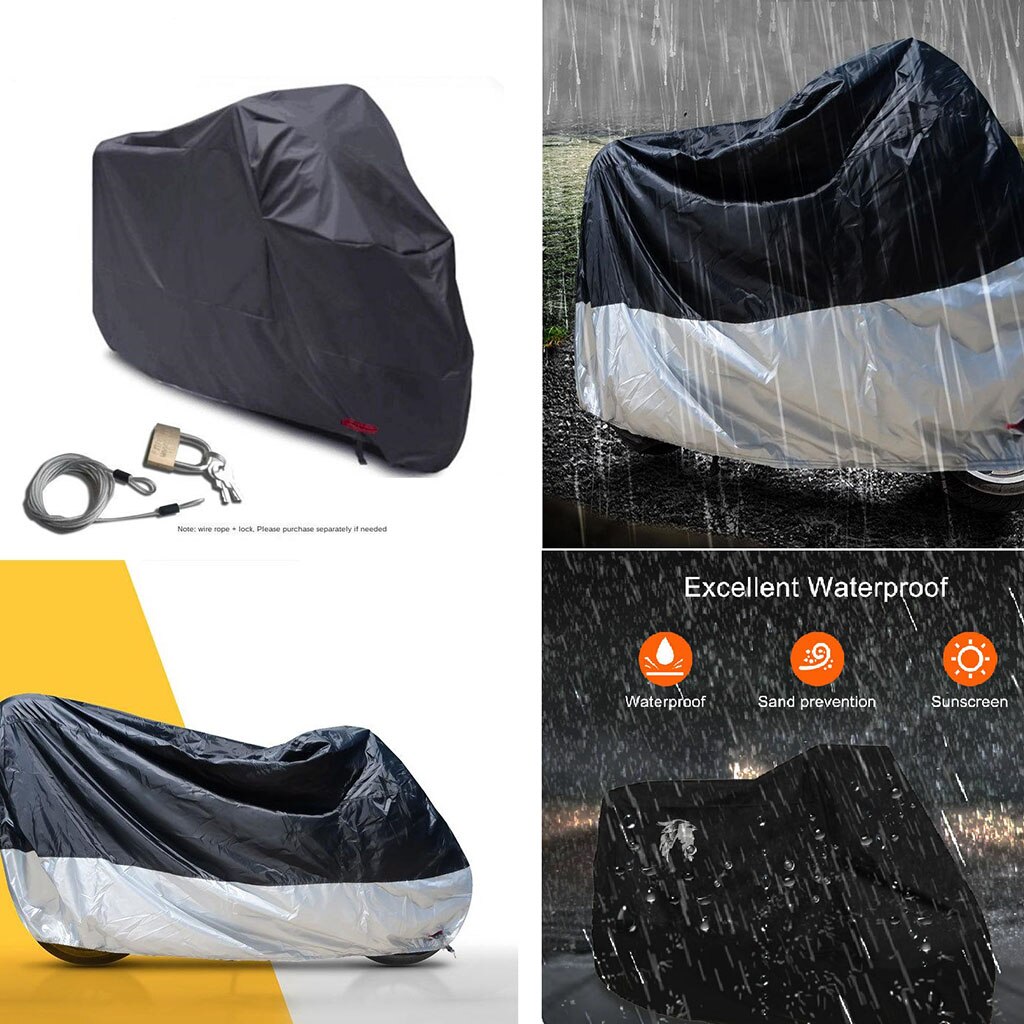 Universal motocicleta capa moto protetor all-weather com buraco de bloqueio xxl