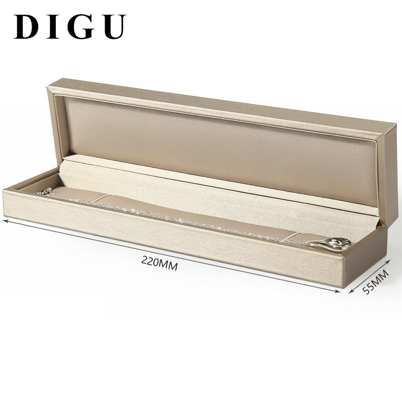 DIGU Luxury Leather Jewelry Box Packaging Bags For Rings Pendants Bracelets Boxes Jewelry Display Sets: necklace box