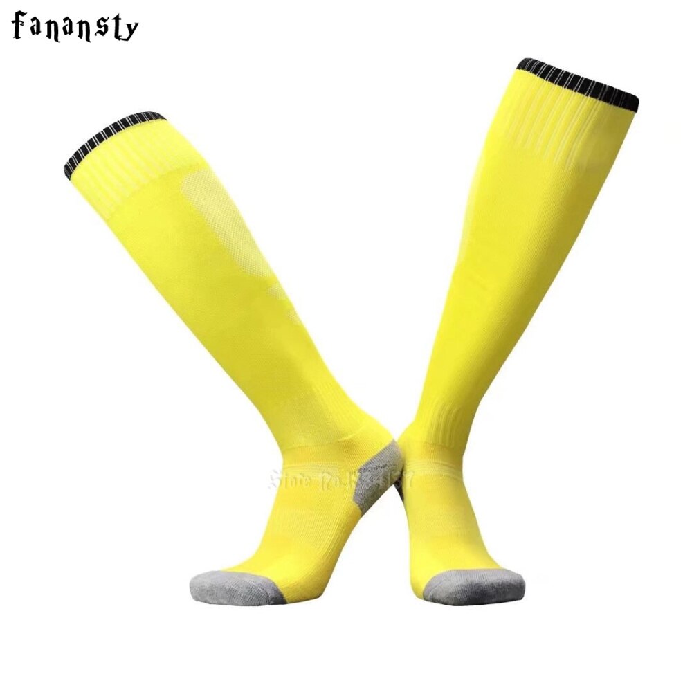 Calcetines de fútbol para hombre y mujer, medias deportivas baratas, transpirables hasta la rodilla, de algodón, para correr, blanco y rojo