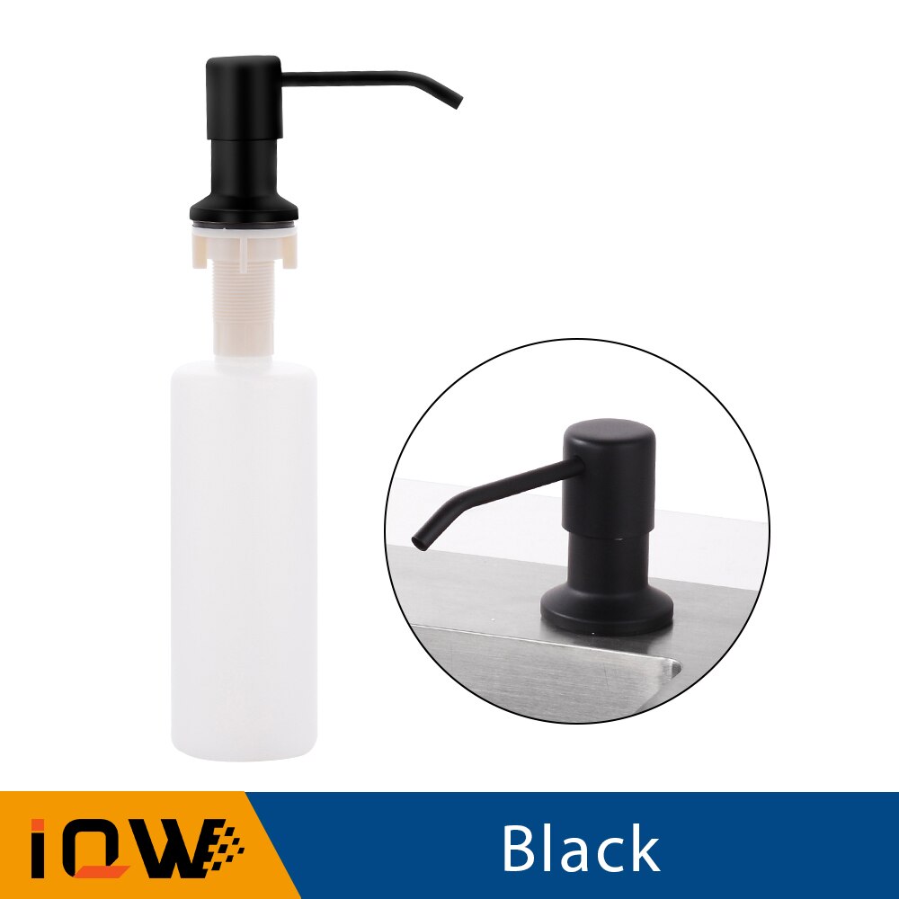 Kitchen Hand Soap Dispensers 400ml Bottles For Disinfectant Hand Soap Sink Liquid Soap Dispensers Plastic Bottle: Black