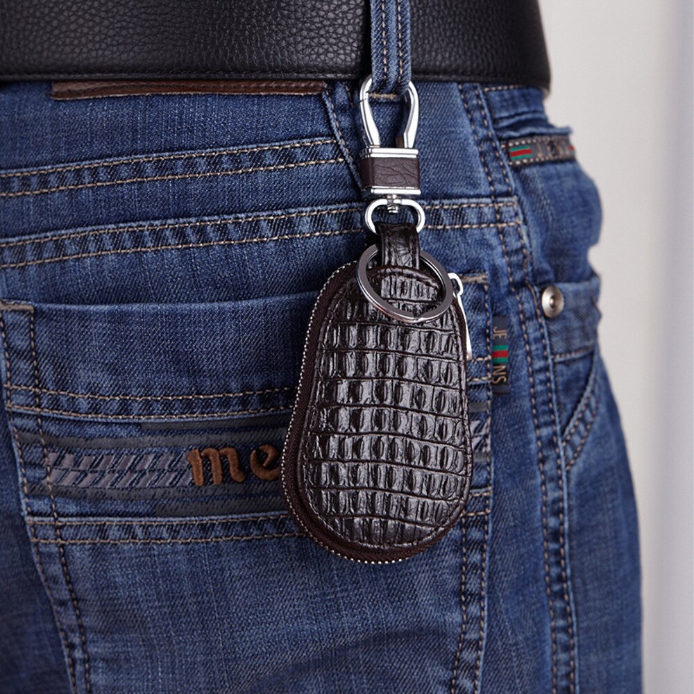 Heren sleutel portemonnee krokodillenpatroon auto sleutelhouder etui tas sleutel organizer huishoudster sleutelhanger hoesje portemonnee