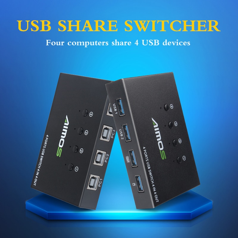 Usb hdmi kvm switch box video display usb 2.0 switch kvm switcher splitter box til 4 pc deling printer tastatur mus kvm