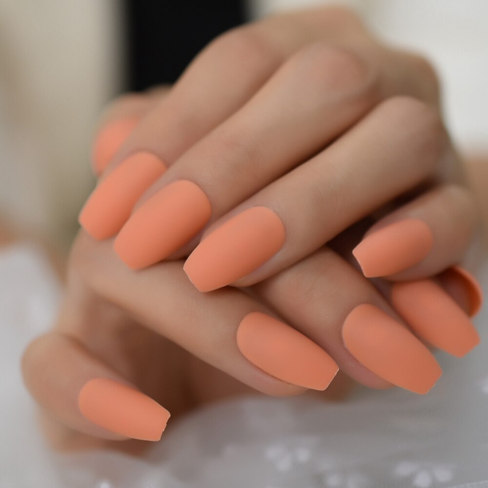 Uñas postizas instantáneas esmeriladas, uñas artísticas cuadradas verdes mate, DIY, puntas de uñas artificiales de medio-largo para mujer a elegir: L5529