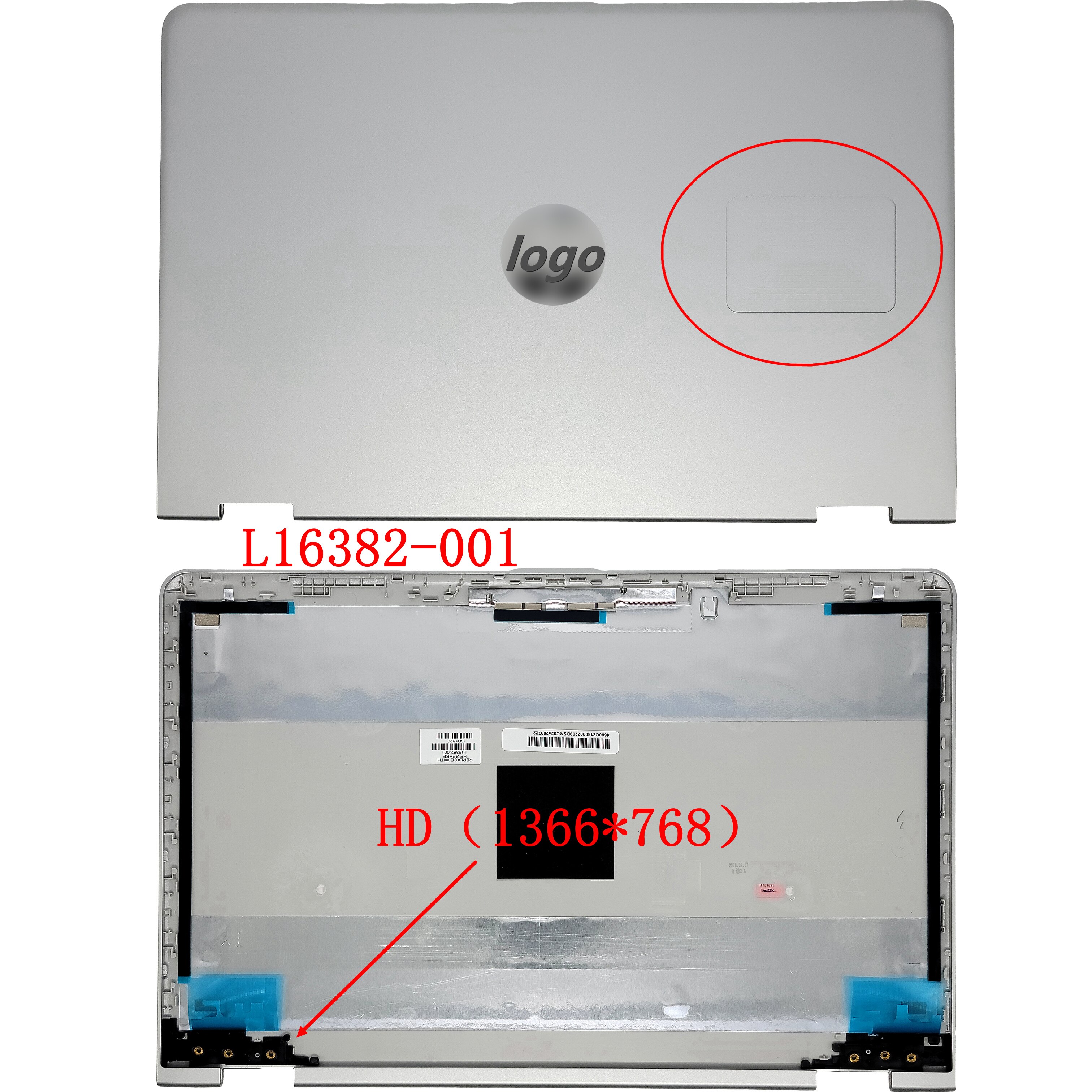 Originele Voor Hp Pavilion X360 14-BA Back Cover Top Behuizing Case Lcd Rear Deksel 924269-001 924270-001 924271-001 924272-001: Silver HD L16382-001