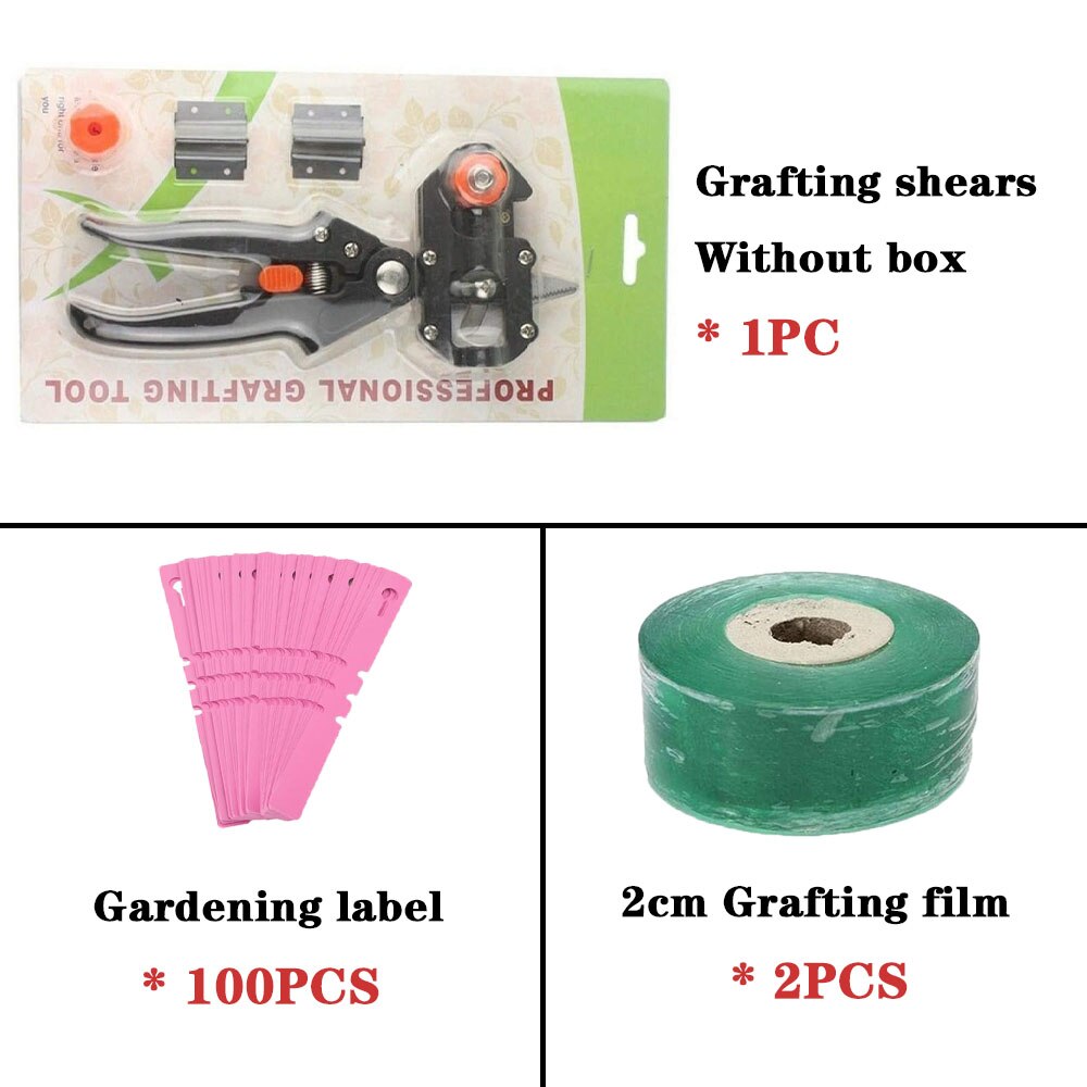 Garden Tools Grafting Pruner Garden Secateurs Sharp Chopper Vaccination Cutting Tree Plant Shears and Graft Film Tape Kits: Grafting kit F