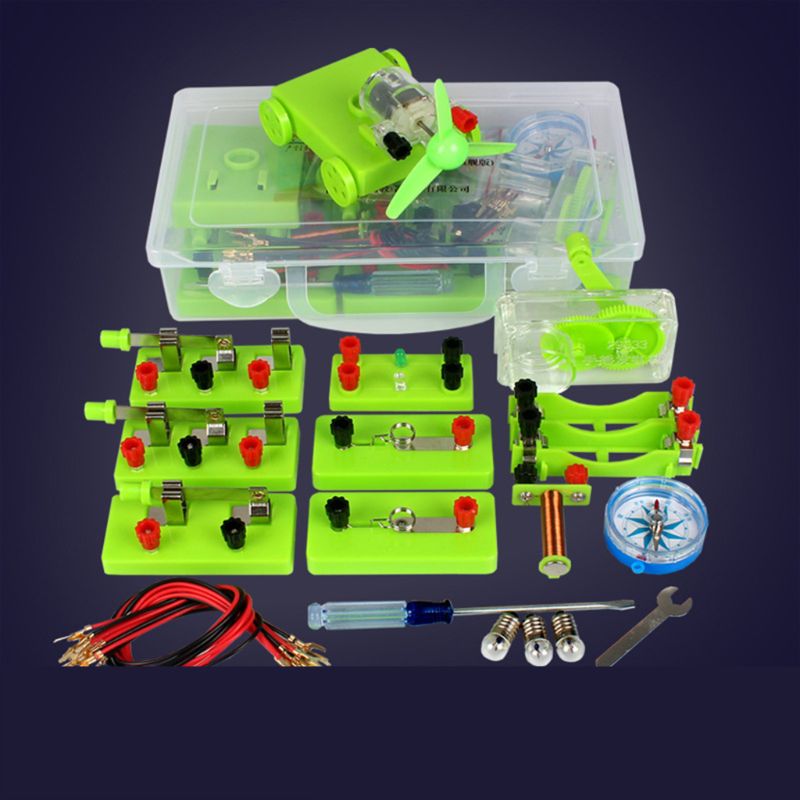 Physics Labs Circuit Learning Kit Basic Electricity Discovery Principles Kit for Science Study Parallel Magnetism Equipment C7AD