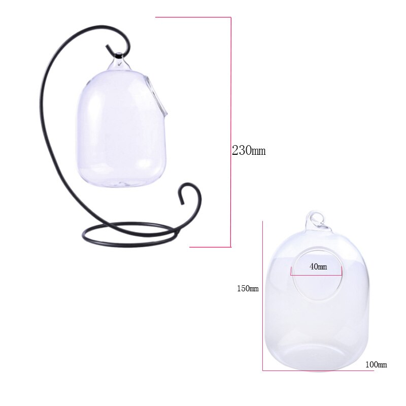 Aquarium suspendu poisson Vase verre Transparent poisson rouge bol pour la décoration de la maison avec support haut