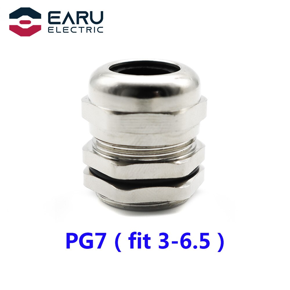 1PCS PG Series Metal Waterproof Joint Fixed Sealing Cable IP68 Cable Connector Brass Nickel Plated Gland Connector: PG7