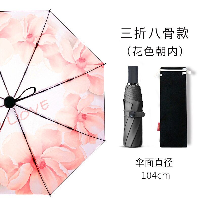 Cute Small Umbrella Rain Women Cute Windproof Folding Men Umbrella Uv Protection Paraguas Plegable Kids Umbrellas Sakura EA60YS: Style 8
