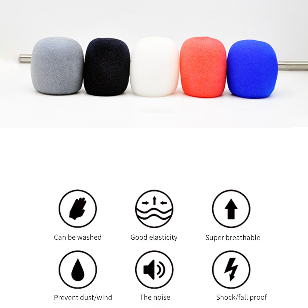 10pcs Practical Microphone Foam Colorful Mic Sponge Cover Studio Windscreen Mic Cap Music Speaker Cover