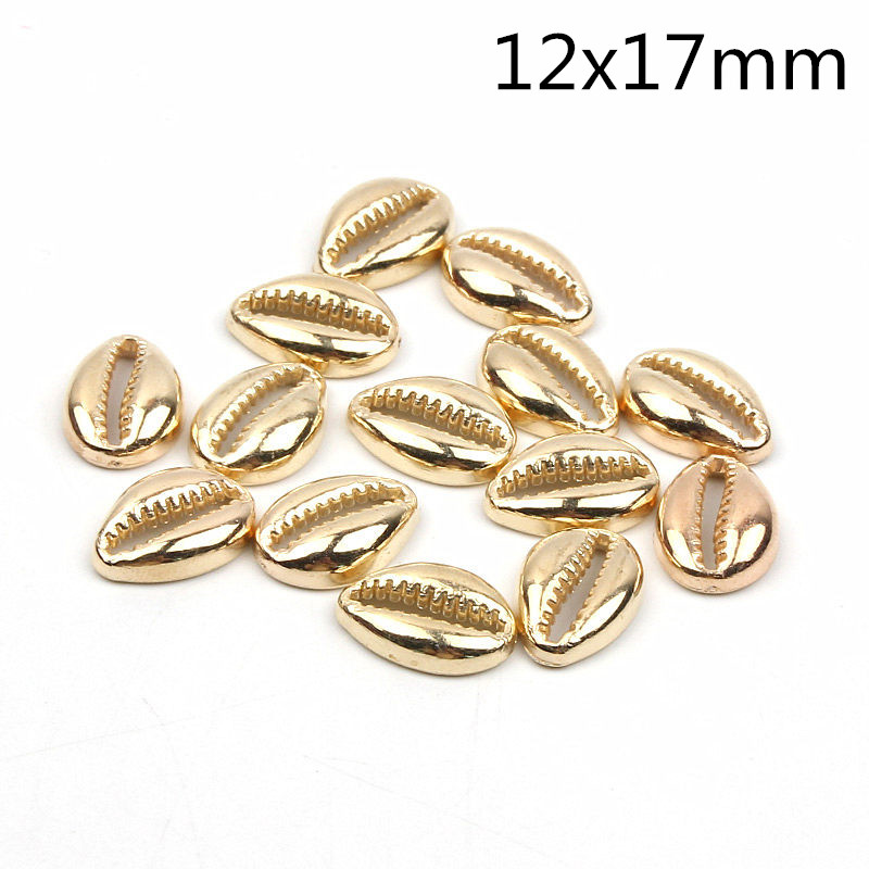 50 st plast gyllene rhodium snäckskal coquillage strand inredning gör-det-själv heminredning marin stil smycken utsmyckning: Guld 12 x 17mm