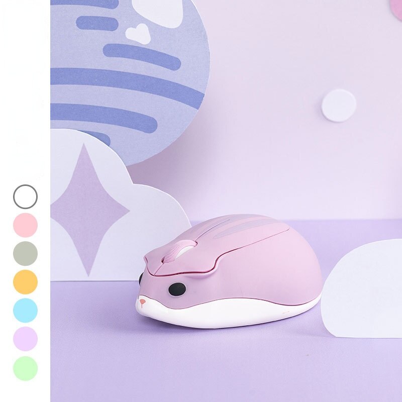 2.4G Wireless Optical Mouse Cute Hamster Cartoon Computer Mice Ergonomic Mini 3D Office Mouse For Kid Girl PC Tablet