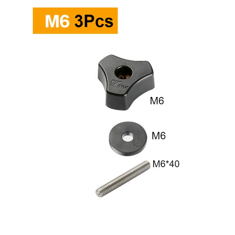 Houtbewerking T Blok M6 Moer Handvat Draai Noten Zelfsluitende T Schroef Slider T-Track Glijdende Veer Board borgring Ringen: 3Pcs M6 Set