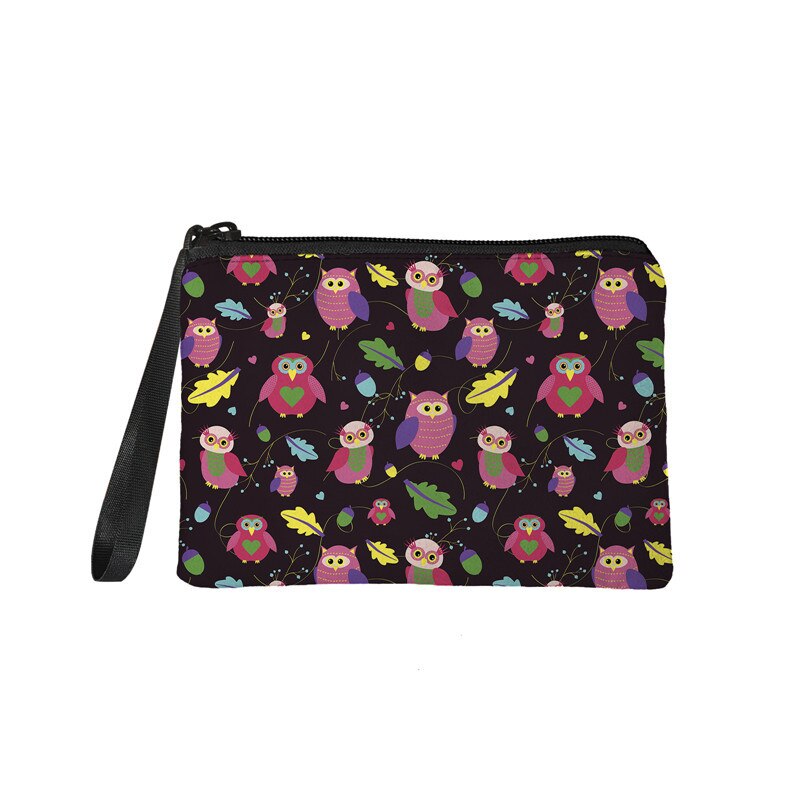 NOISYDESIGNS-monedero pequeño con dibujos animados de búho para mujer, cartera pequeña, monedero, tarjetero: Z8013D82