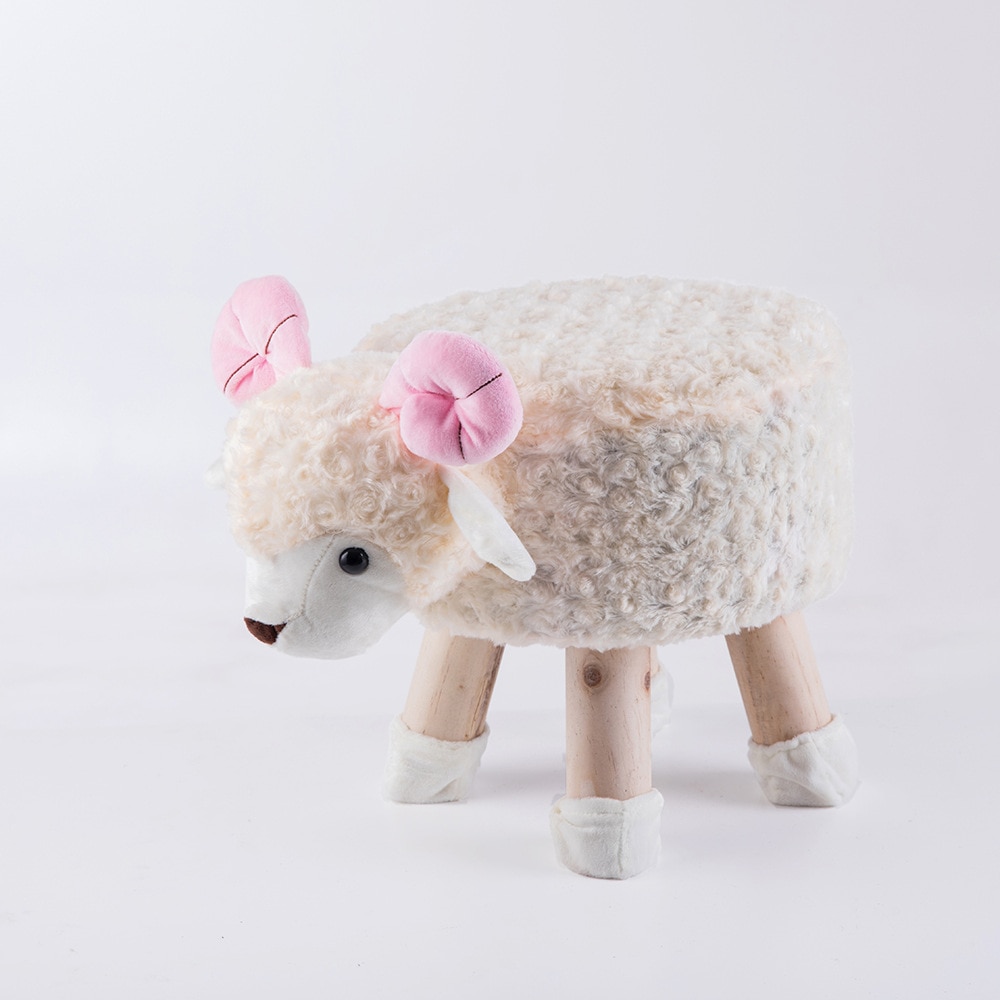 Baby Shining Kids Autostoeltjes Kid Stoel Baby Cartoon Stoel Hoogte 28Cm Creatieve Dier Bank Houten Bank Pluche Comfortabele Baby seat: Sheep