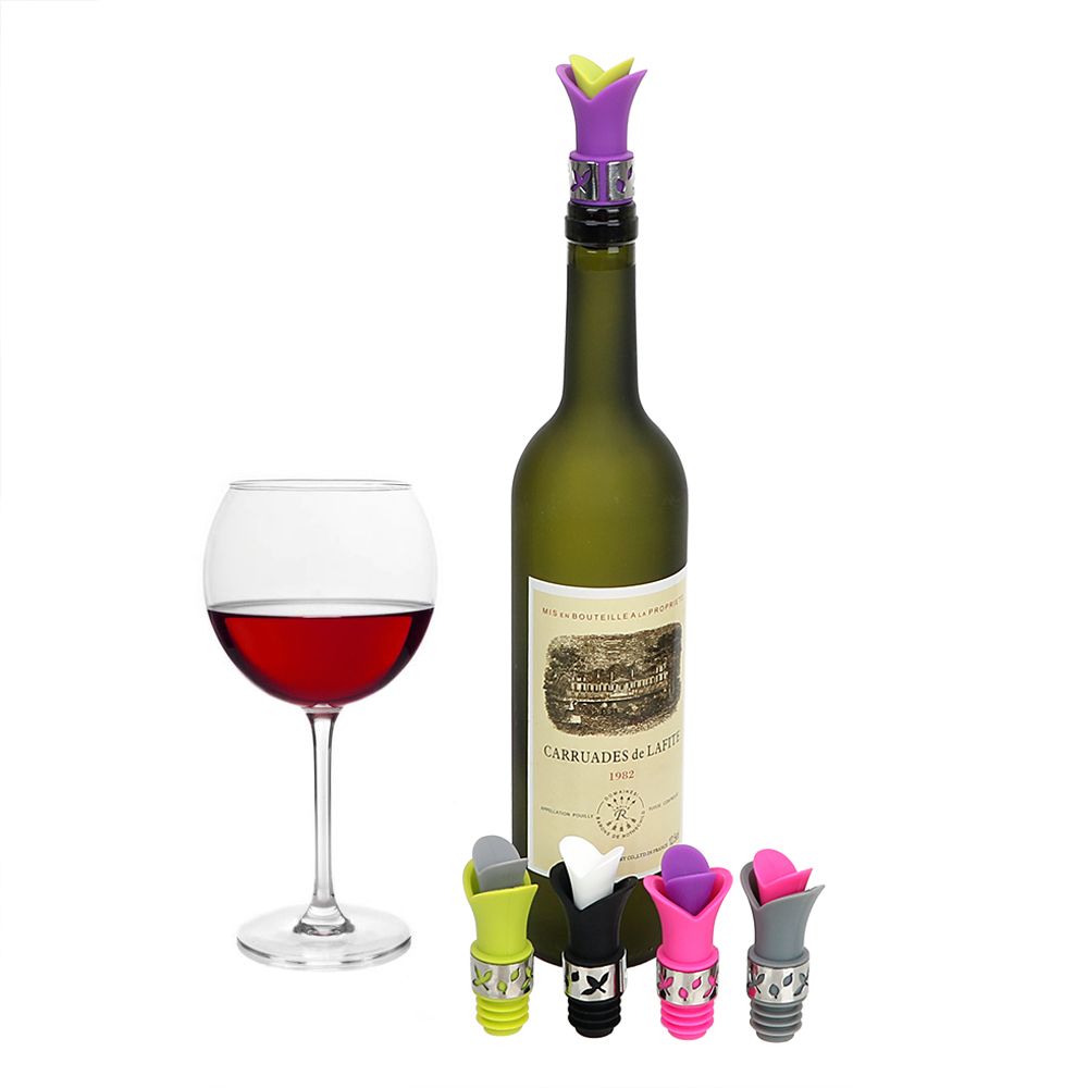 Niceyard 1 Pc Wijn Flessenstop Afdichting Fles Cap Kurk Plug Lelie Bloem Vacuüm Sealer Bar Gereedschap