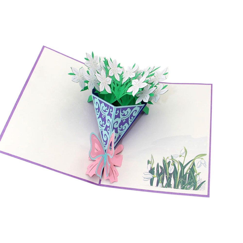 Newest creativity Paper 3D Pop Up Cards Valentine Lover Happy Birthday Anniversary Greeting Cards Postcards Card