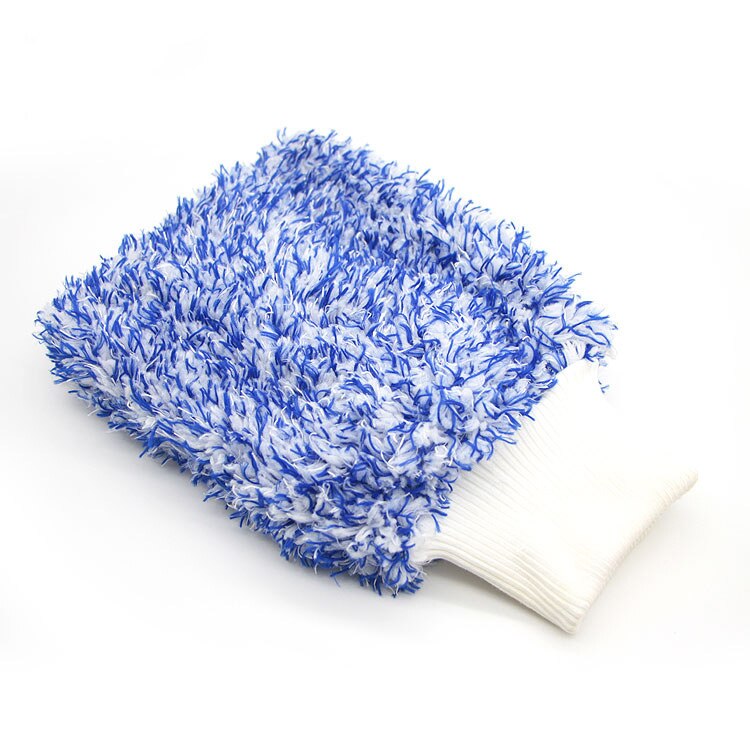 Guantes de lavado de coches de microfibra, guante de absorción suave, Ultra suave, fácil de secar, paño de lavado con detalle automático, limpieza de coche de alta densidad: Azul
