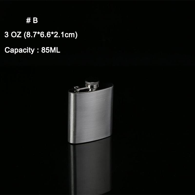 Portable Stainless Steel Hip Flask Pocket Wine Bottle Travel Whiskey Alcohol Wine Bottle Hip Flask Mini Bottle: 3OZ