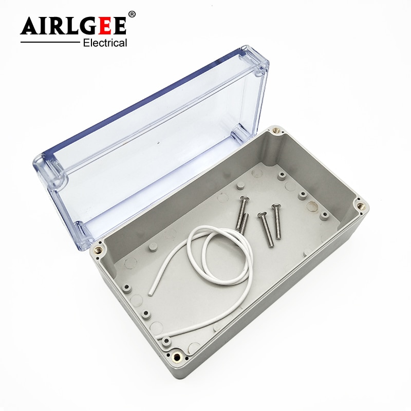 Ip65 abs plast støvtett forseglet boks utendørs klart deksel vanntett elektrisk koblingsboks 158mm x 90mm x 60mm