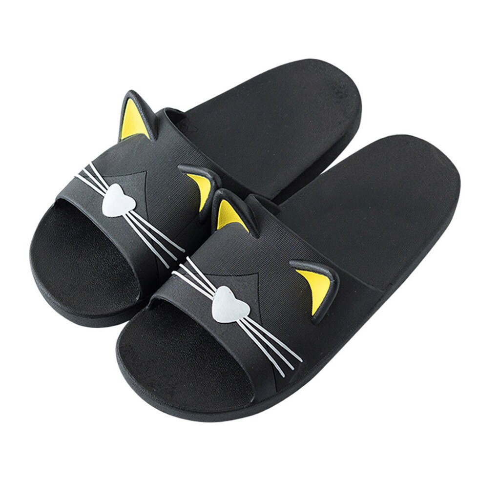 Zapatillas para interiores con dibujos de gatos, zapatos familiares, para la playa, para hombre y mujer