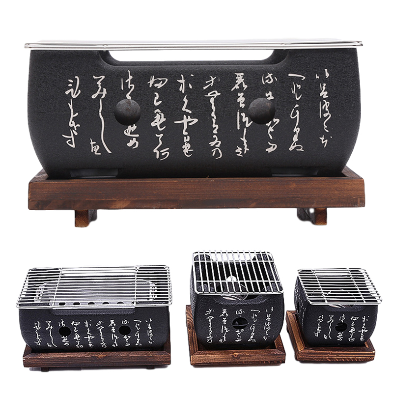 Portable Japanese BBQ Grill Charcoal Barbecue Grills Aluminium Alloy Indoor Outdoor BBQ Grill Pan Barbecue Stove