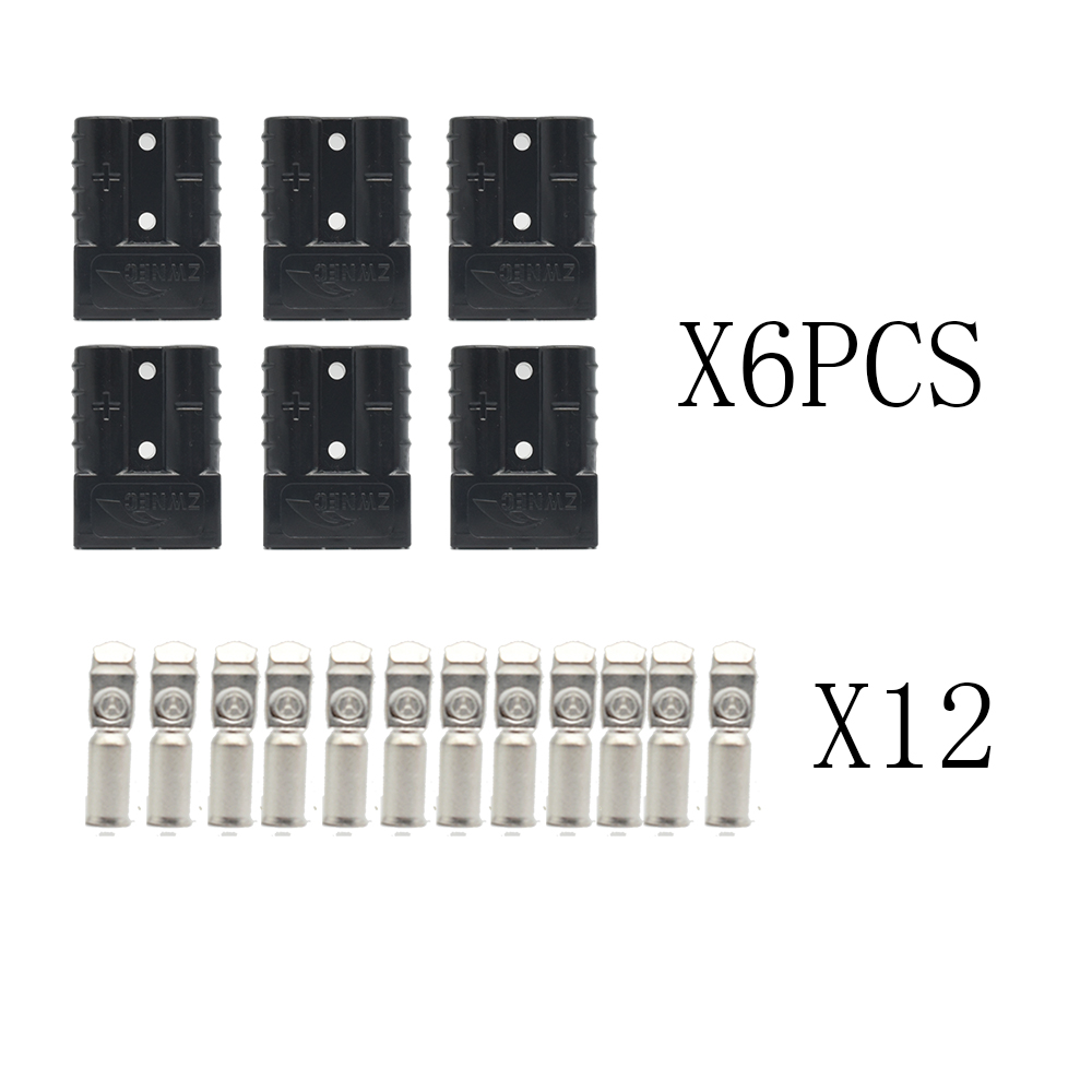 6PCS/10PCS 50A Quick Plug Battery Charging Connector Style Plug Connectors DC Power Tool Motorcycle Socket Adapter Accessories: Dark Grey