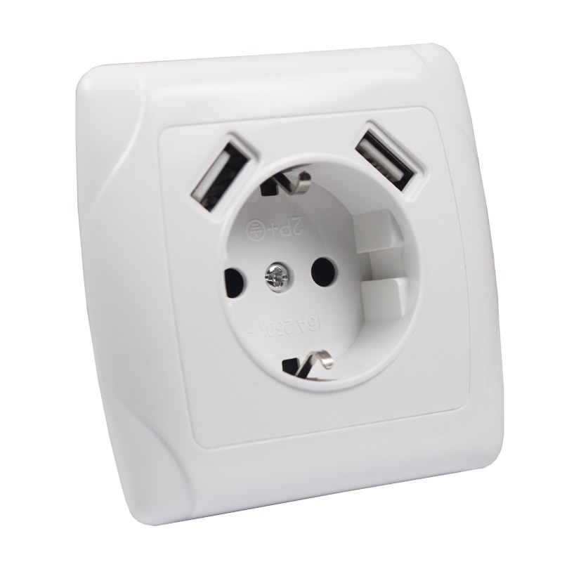 USB Wall Socket Double USB Port 5V 2A Usb wall outlet outlet usb murale steckdose A001