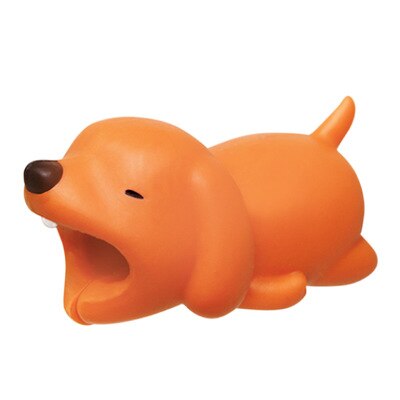 Cable Winder Cute Animal Bite Cable Protector for Cable Chompers Organizer Bites Doll Model Holder Cable Winder: Orange Dog