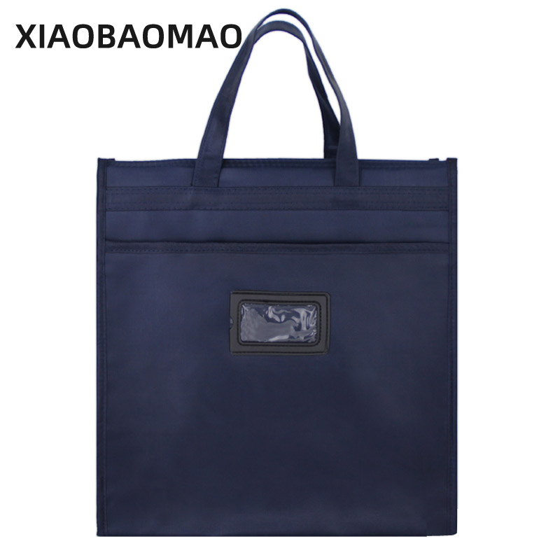 Vertical Canvas Document Holder bag Storage for A4 Paper Portable Pocket Bill Pouch File Folder Office School Supplies: Default Title