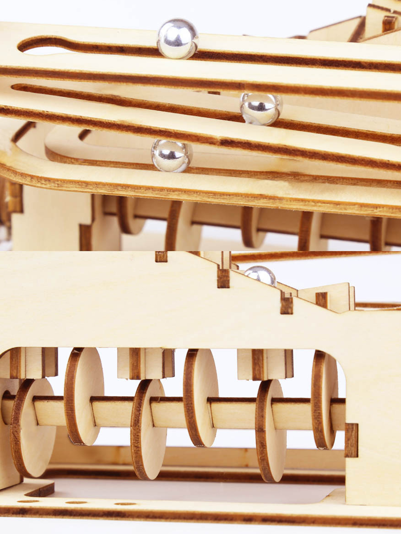 Spiral marble run 3d- wooden puzzles for adults and teenagers, diy model kits with mechanical puzzles