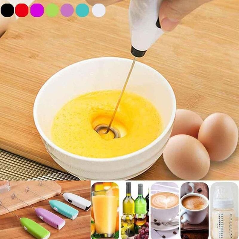 1pc Electric Mini Egg Beater Milk Coffee Whisk Mixer Mini Handheld Egg Beater Stirrer Household Kitchen Whisk Cooking Tool