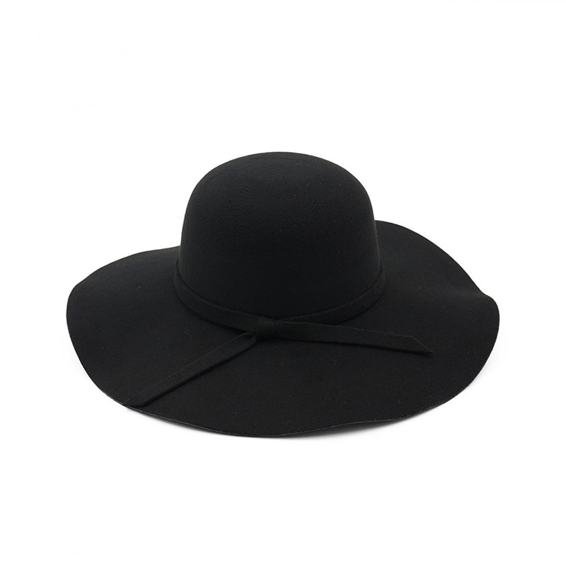 Talvihatut naisille ämpäri korkki pehmeä vintage leveä lieri villahuopa keilaaja fedora hattu floppy cloche naisten iso hattu kirkon lippis