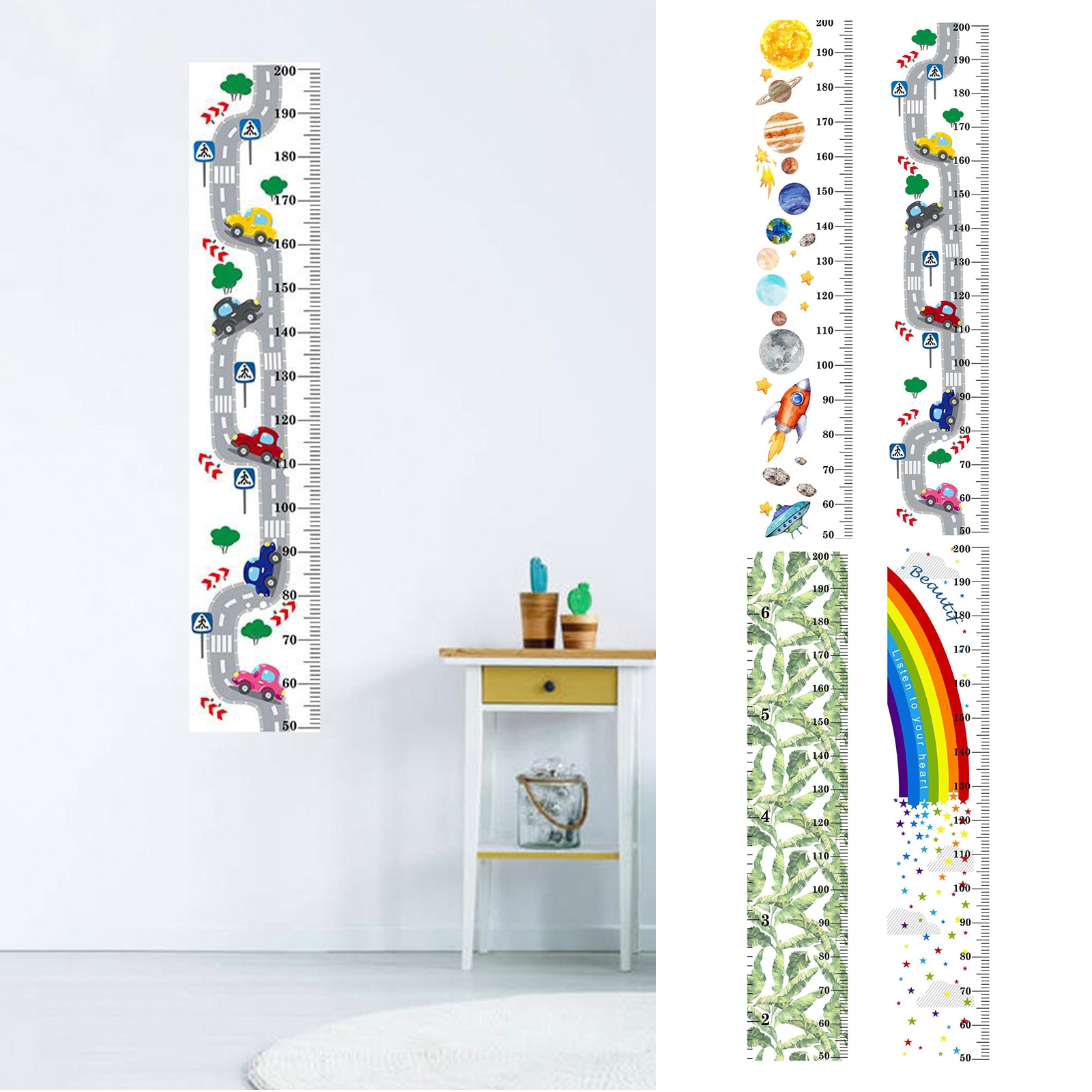 Muursticker met meetlat voor kinderen, kinderkamerdecoratie