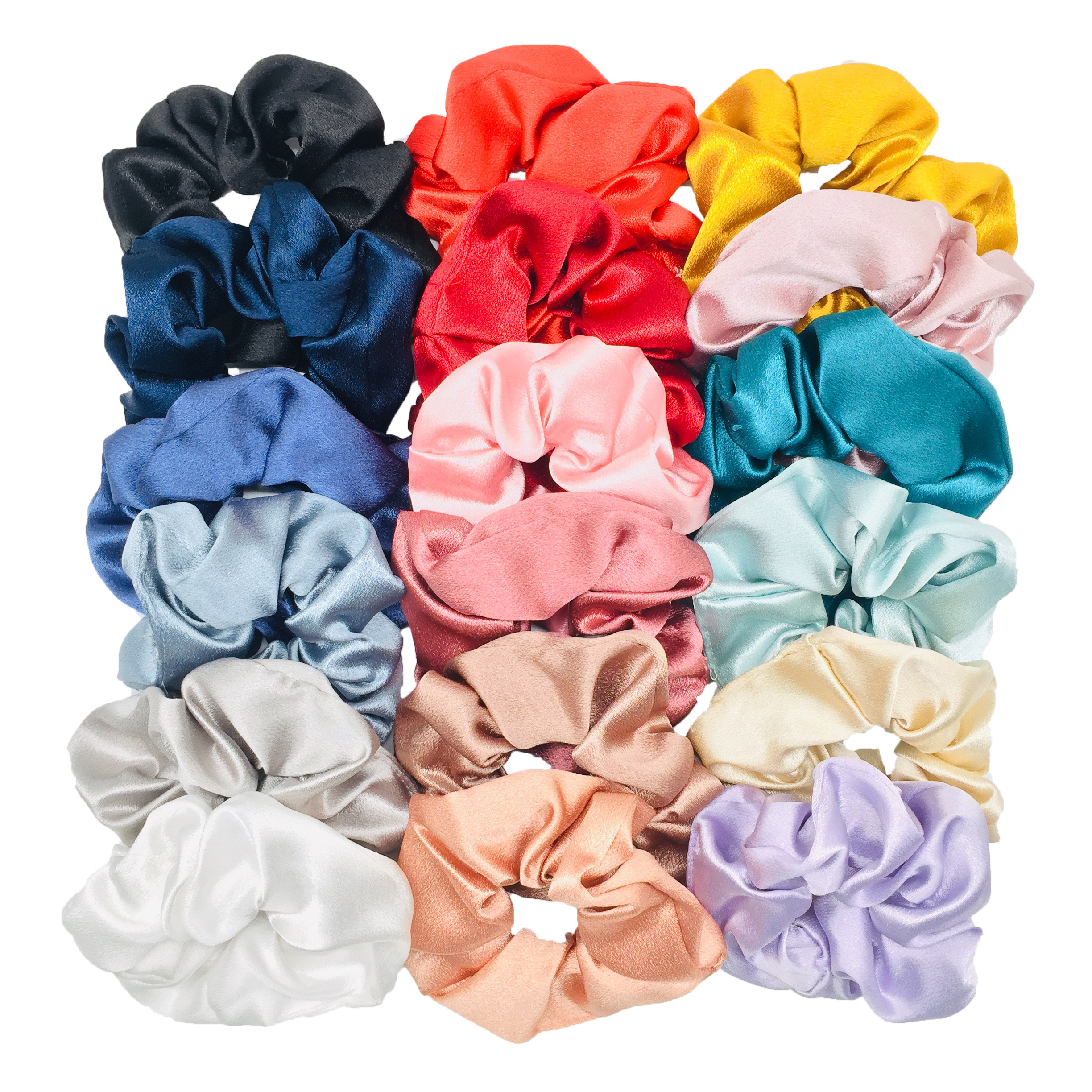 10/5 pz/lotto Accessori Donne Ragazze Raso di Seta Nastri per Capelli Solido Elastico Elegante Elastico Copricapi Titolare Scrunchy Nero