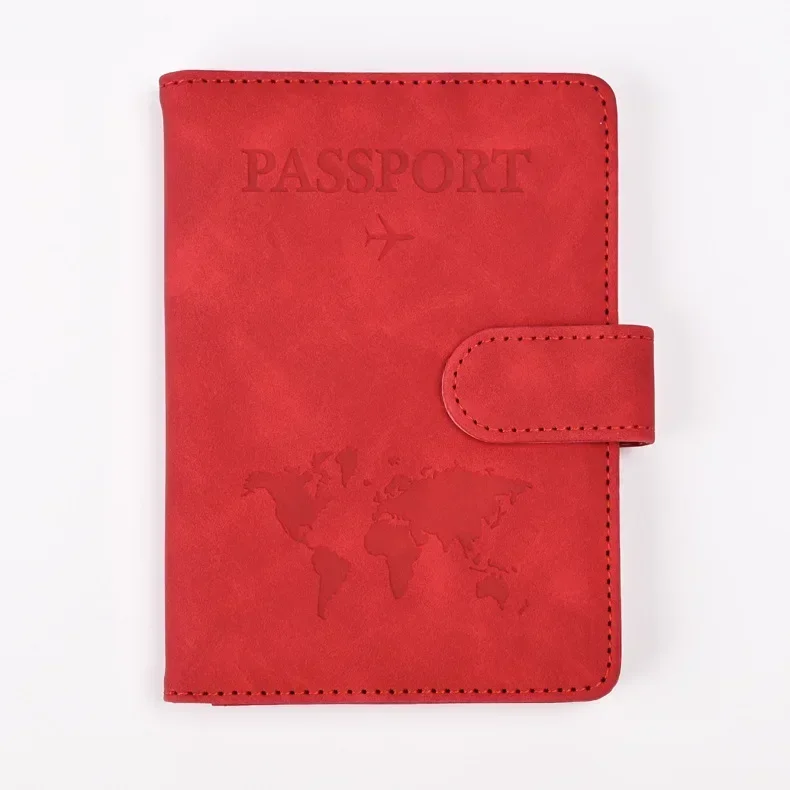 Fundas para pasaporte para hombre y mujer, porta pasaporte con estampado de letras, Clips para billetes de vuelo, tarjetero para tarjetas de crédito bancarias, organizador de viaje para pasaporte: Rojo