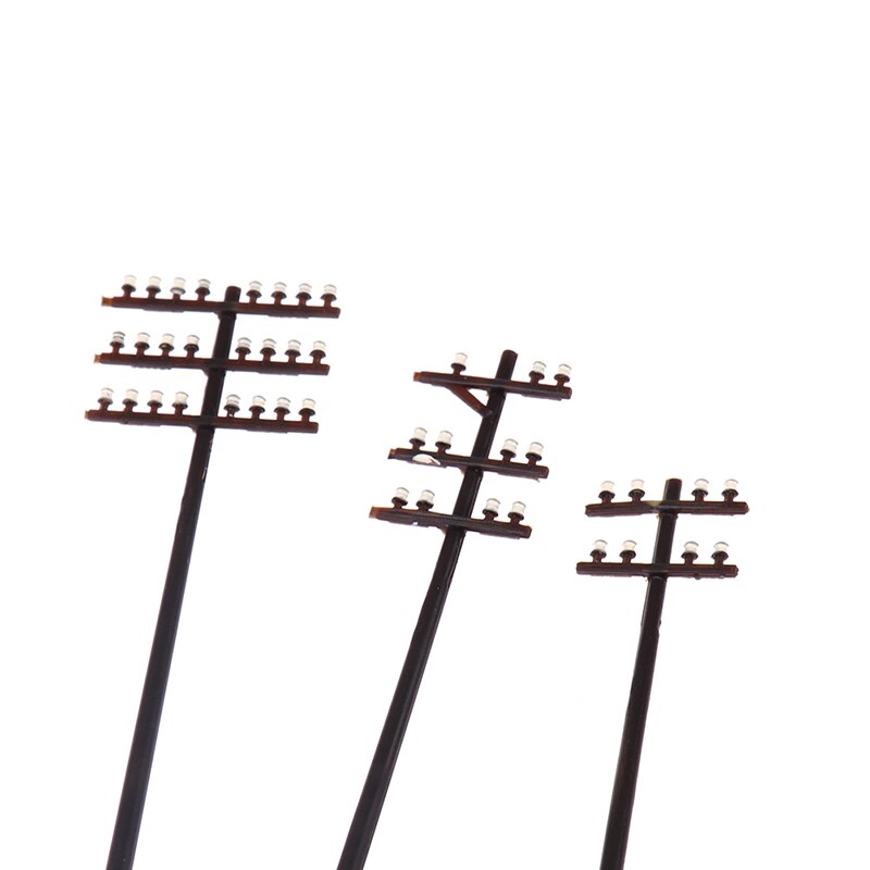 3 pcs/set 1:87 Mini Electric Line Pole for Train Railways Street Doll House Decoration toys