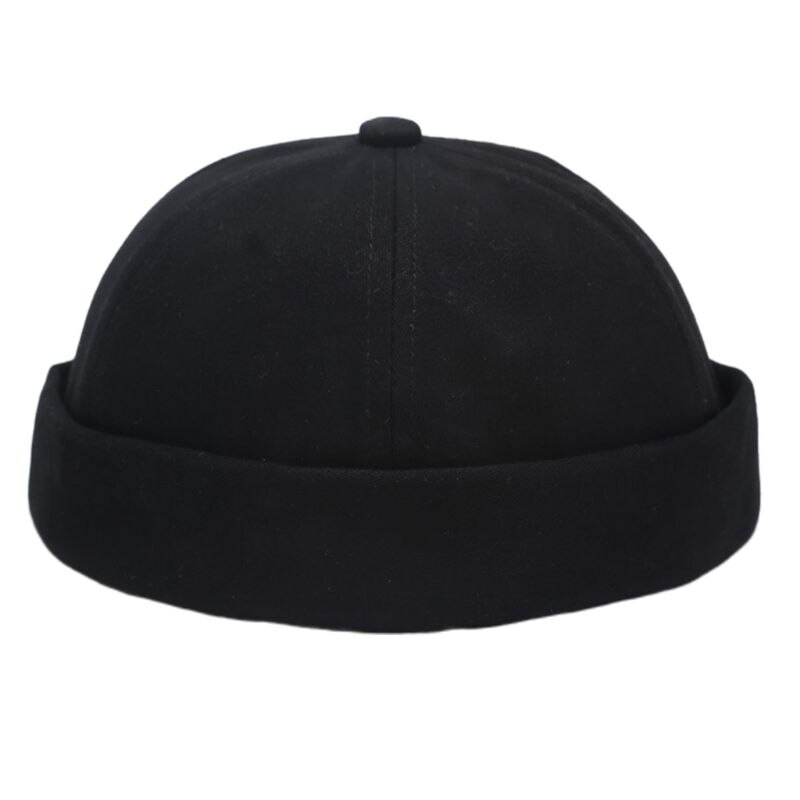Mannen Vrouwen Retro Dome Meloen Brimless Beanie Solid Kleur Trendy Yuppies 6 Panelen Casual Katoen Docker Sailor Hoed.