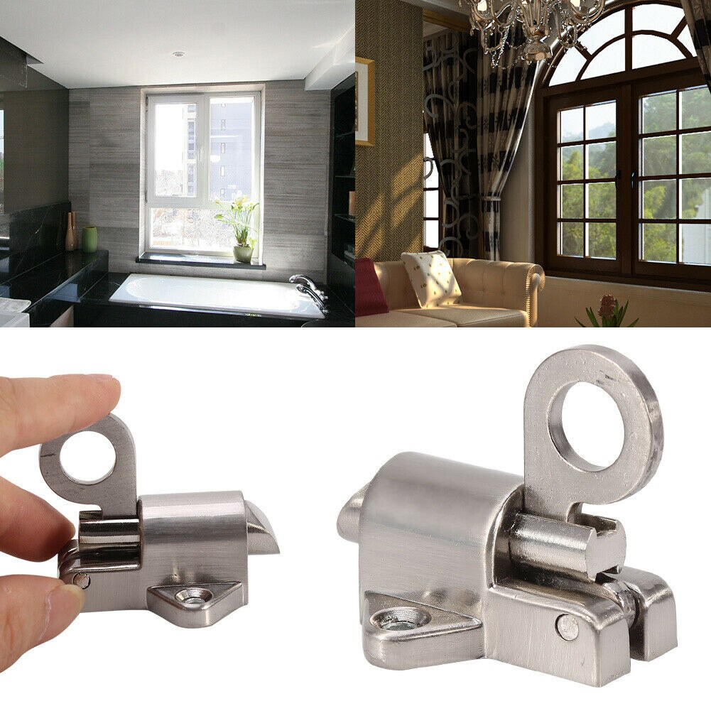 Stable Replacement Door Bolt Automatic Spring Security Home Anti Theft Zinc Alloy Hardware Window Latch Accessories Easy Install