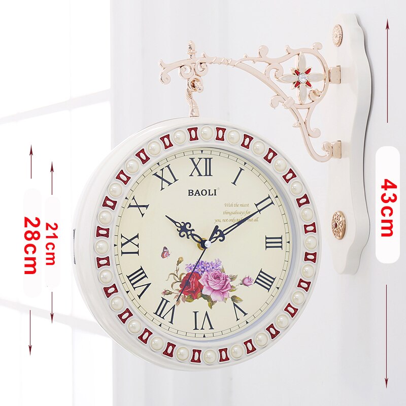 Reloj de pared grande de doble cara, reloj de pared Vintage, mecanismo de relojes digitales, moderno, accesorios de decoración del hogar