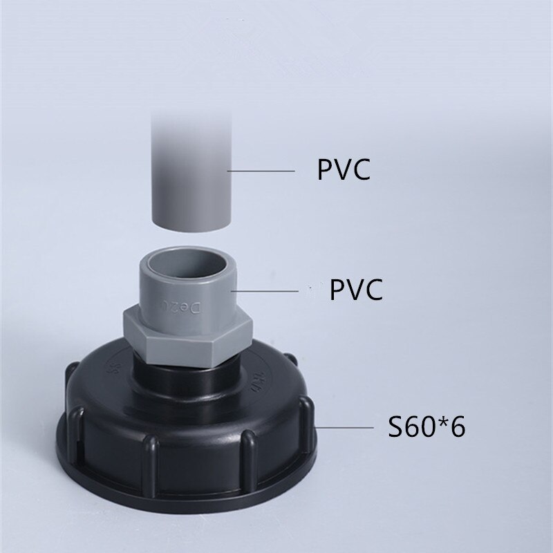 PVC Pipe Watering Fittings S60*6 Coarse thread to 1/2" 3/4" 1" Water Tank Tube Connector Fish Tank Joint Tool