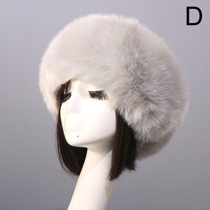 Kobiety futrzane czapki grube futrzane ciepłe sztuczne futro z lisa kapelusz jesień zima rosyjski gruby Bomber odkryty Earwarmer Ski pusty cylinder czapki: D