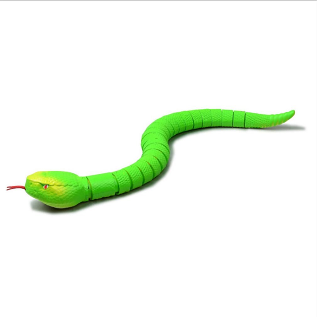 Remote Control Snake Rattlesnake Animal Trick Terrifying Mischief Toy Rechargeable Funny Joke: Green