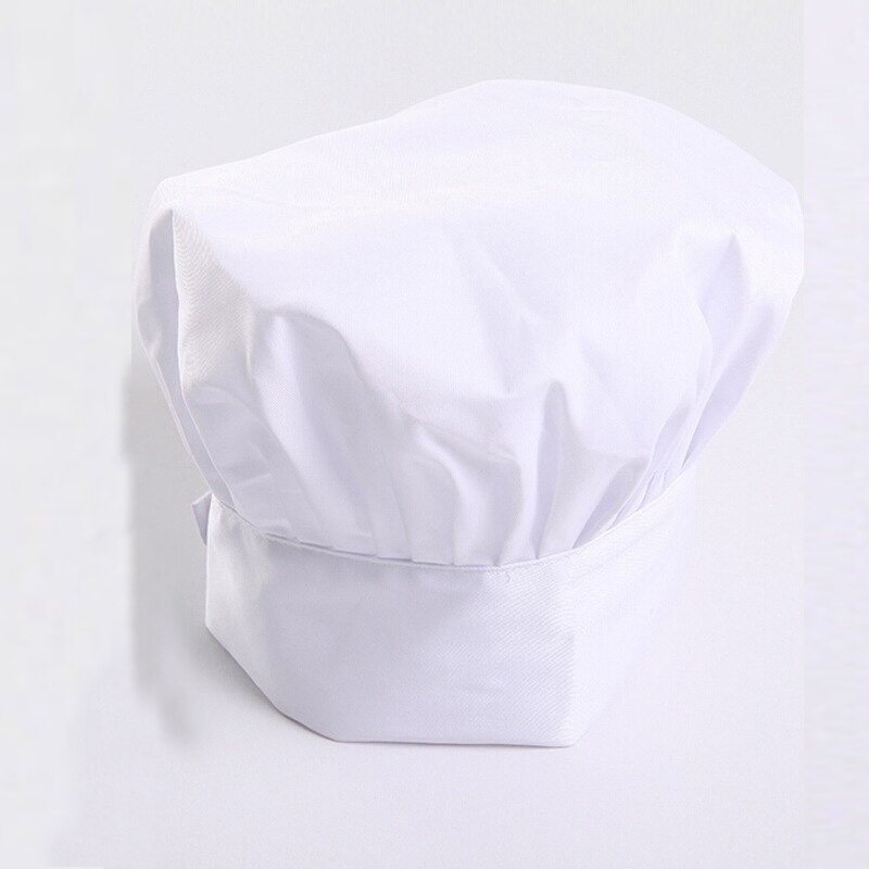 Chef chapeau casquette cuisine fournitures anti-poussière élastique réglable blanc pour hôtel gâteau boutique TC21: Default Title