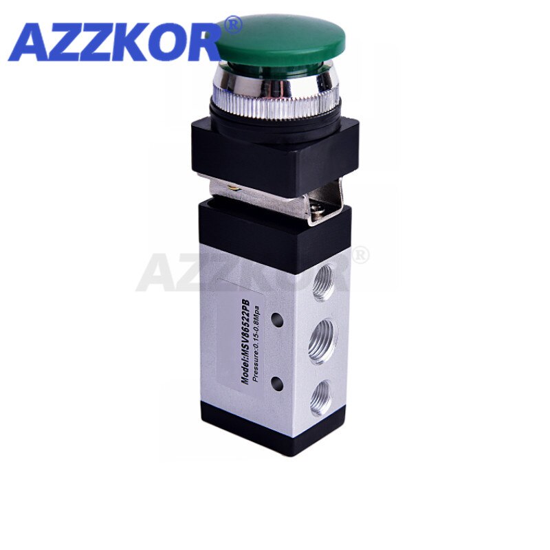 Válvula de Control de aire neumática, dispositivo mecánico de mano, 2 posiciones, 5 vías, MSV-522