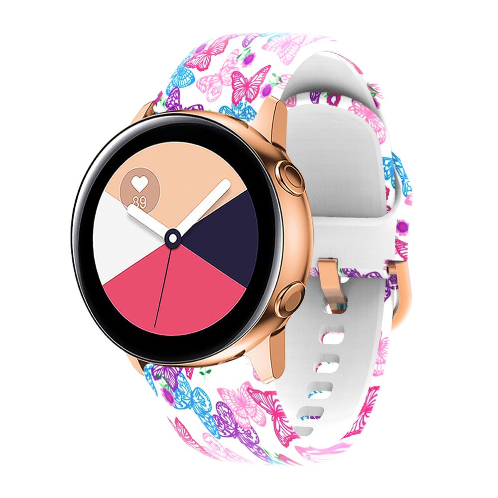 20mm Siliconen Horlogeband - Bloemenprint Band voor Samsung Galaxy Watch 42mm Gear Sport S2