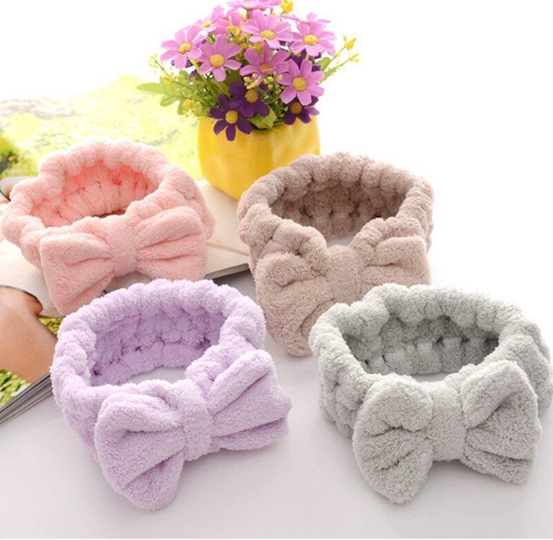 4 Pack Spa Headband For Washing Face, Girls Makeup