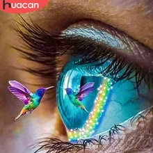 HUACAN – peinture diamant œil 5D, bricolage, broderie, mosaïque, colibri, point de croix, décoration de la maison, artisanat