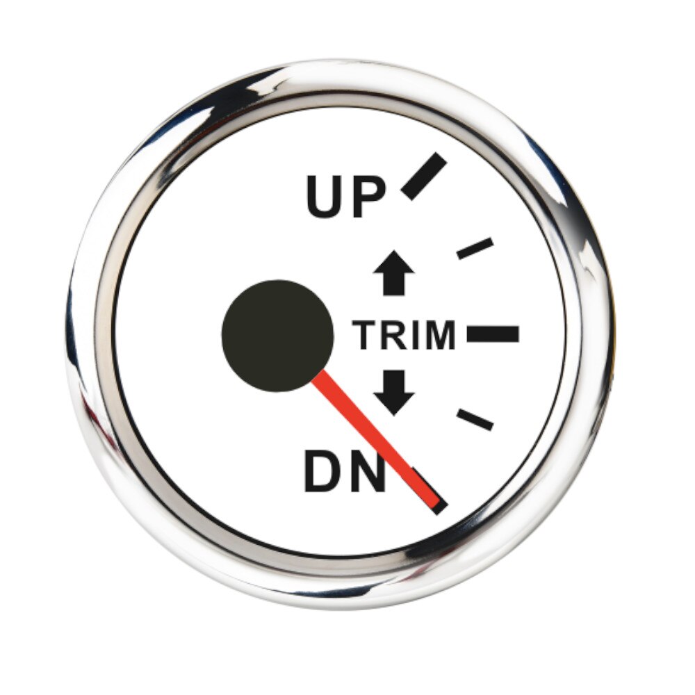 Universal 52mm Up to Dn Marine Boat Trim Gauge Trim Tilt Indicator for Boat Inboard Outboard Engine Truck Red Backlight 12V/24V: WS 0-190 ohm