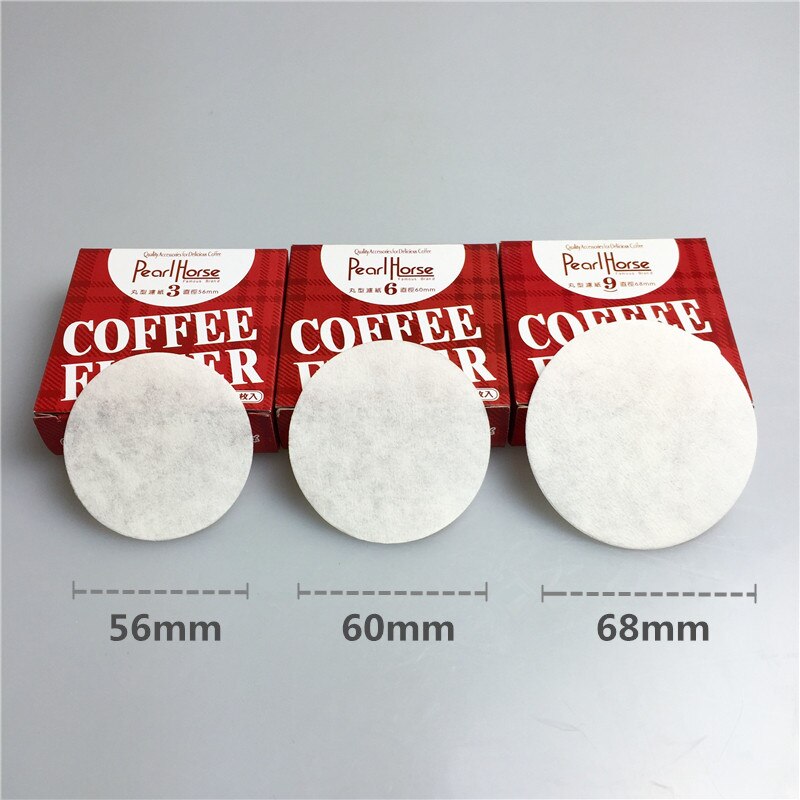 Filtros de papel de filtro de café redondos de 56mm, 60mm y 68mm para cafetera Espresso V60, herramientas de filtros, filtro de papel Café Moka, 200 Uds.